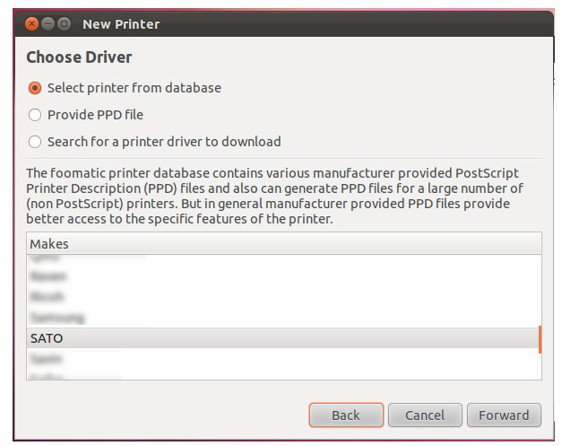 SATO CUPS Driver for Linux & Mac OS X