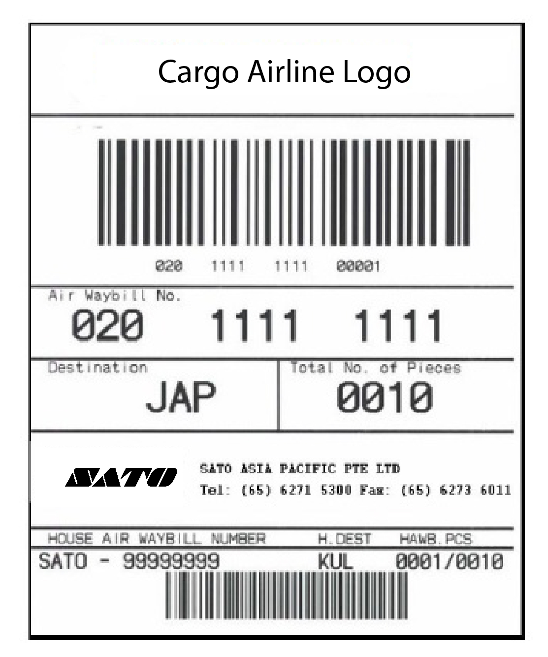 IATA貨物ラベル印字