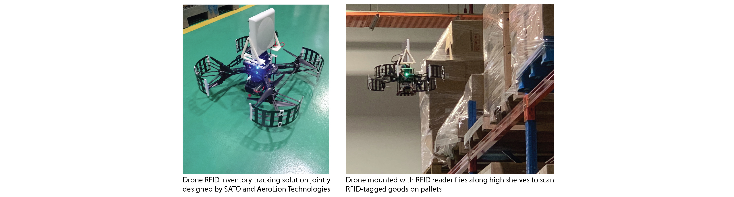 Drone RFID inventory tracking solution by SATO and AeroLion Technologies